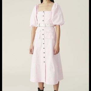 Ganni rip stop midi dress